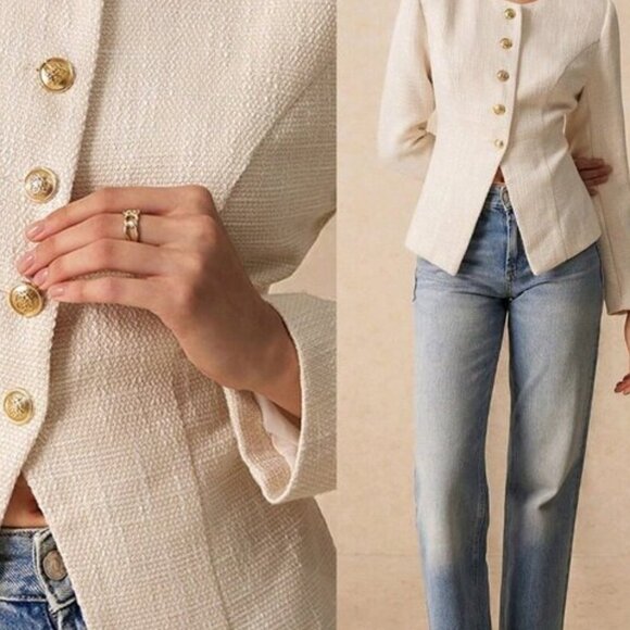 Apricot Casual Women's Elegant Coat With Front Button